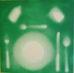Acrylique sur toile Couleur: vert végétal Signée Dimensions: 40X40 cm